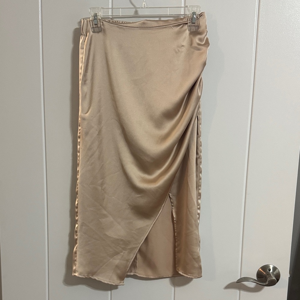 Elegant Champaign Satin Skirt